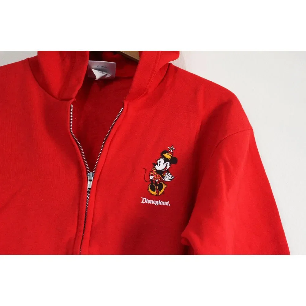 Vintage Kids Disneyland Minnie Mouse Zip Up Hoodie Sweatshirt Large - Picture 2 of 4
